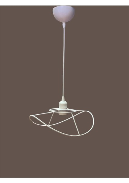 Yaprak Avize Teli , Iskeleti (Küçük Boy 34X23 Cm) Beyaz Statik Boyalı (Duy Takımı Dahil) fırsatları