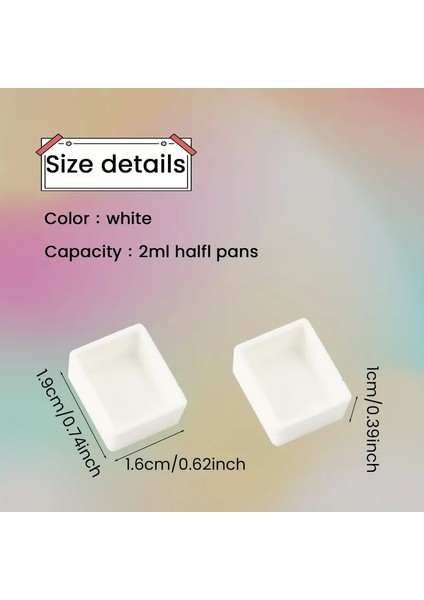 Art Tone 5 Adet Suluboya Yarım Tablet Tava, Beyaz Plastik, Boş Suluboya Boya Kutusu, Seyahat Kutuları