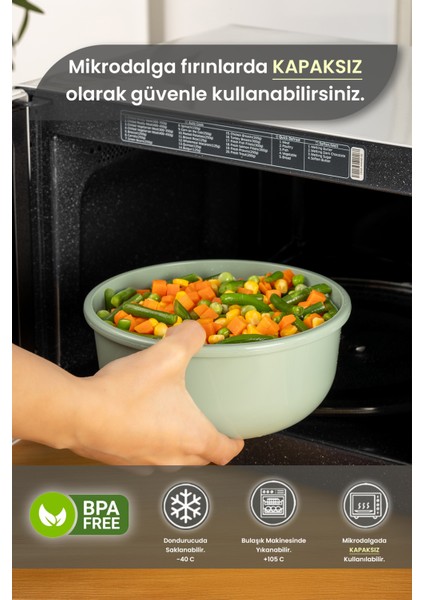 3'lü Pello Yuvarlak Saklama Kabı Seti - Mikrodalga ve Difriz Uyumlu Düzenleyici Badya 1,5-2,5-4 L fiyatları