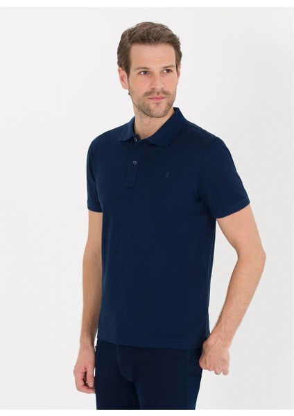 Erkek Slim Fit Polo Yaka Basic T-Shirt-Lacivert modelleri