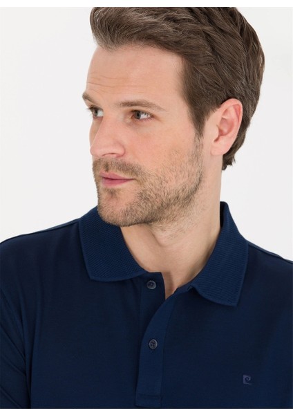 Erkek Slim Fit Polo Yaka Basic T-Shirt-Lacivert fırsatları
