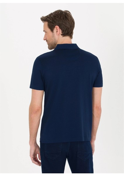 Erkek Slim Fit Polo Yaka Basic T-Shirt-Lacivert