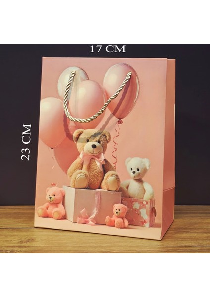 Sevimli Ayıcık Tasarımlı Küçük Boy Hediye Çantası