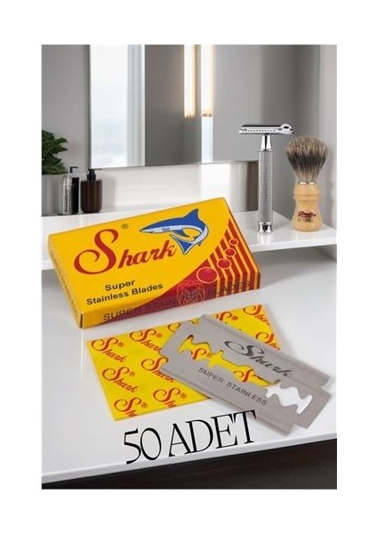 Shark 50 Adet Paslanmaz Çelik Tıraş Jileti