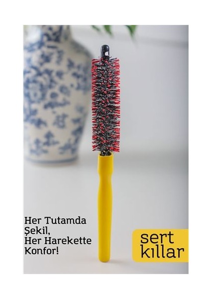 Yuvarlak Saç Fırçası – 24 cm x 2.3 cm | 2.1 mm Derinlik | Spiral Kıllı, Hacim ve Şekil Için