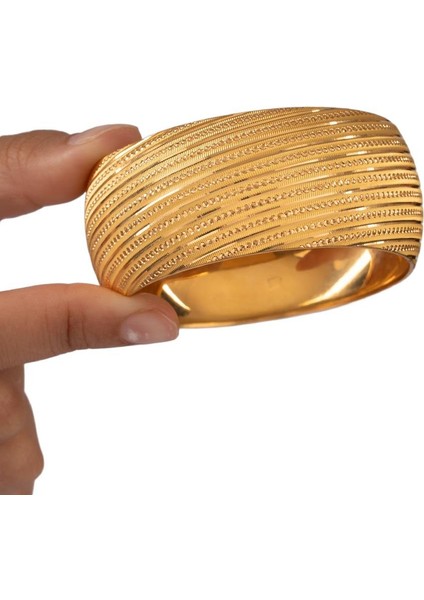 40 Gram (Gr) 40MM Nokta Parlak Model Mega Bilezik 22 Ayar Yatırımlık Işçiliksiz fırsatları