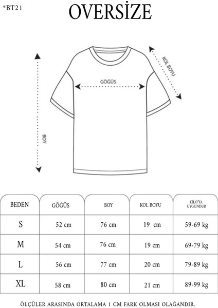 Unisex Bisiklet Yaka Baskılı Oversize T-Shirt - Beyaz indirimleri