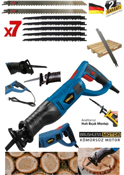 Yüksek Performans Metal Dişli Sistem Elektrikli Tilki Kuyruğu Panter Testere Tuğla Beton Tahta Kesim