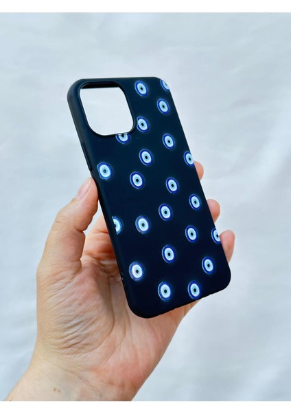 iPhone 12 ve 12 Pro Uyumlu Nazar Boncuk Desenli Silikon Darbe Emici Klasik Korumalı Rubber KILIF277 modelleri