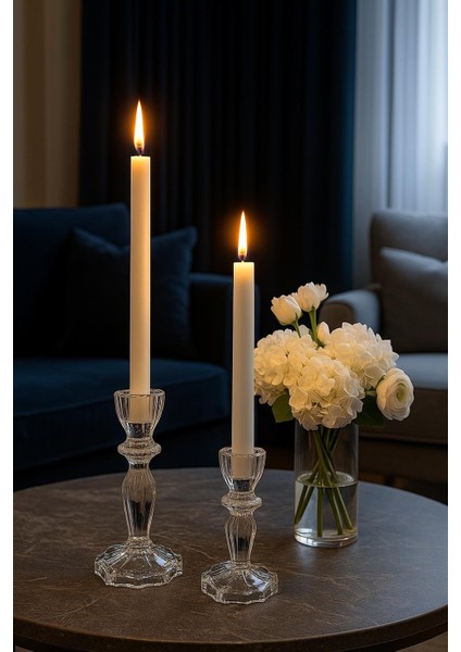 2’li Kristal Cam Şamdan Seti