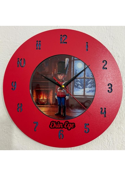 Kişiye Özel Isimli Kurşun Asker Çocuk Odası Duvar Saati | Epoksi Resimli & Rakamlı | 35 cm