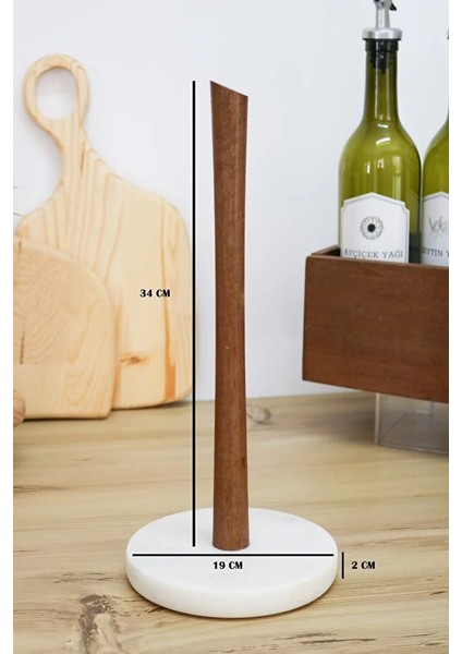 FR-5020 El Yapımı Traverten Mermer Kağıt Havluluk - Ahşap Saplı Doğal Stand modelleri