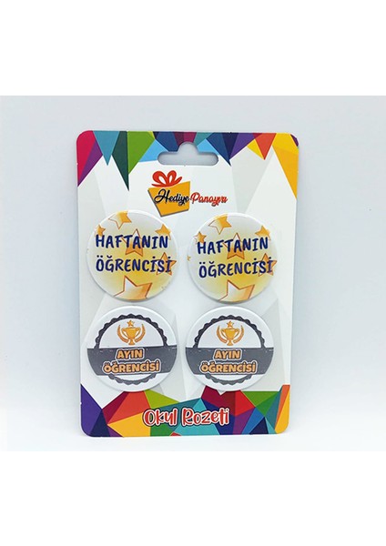 Öğrenci Motivasyon Rozetleri – 4’lü Set (Yüksek Kalite 44 Mm, Iğneli Metal, Yerli Üretim)