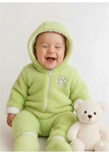 Wellsoft Peluş Bebek Tulum, Kışlık Kapüşonlu,kız/erkek