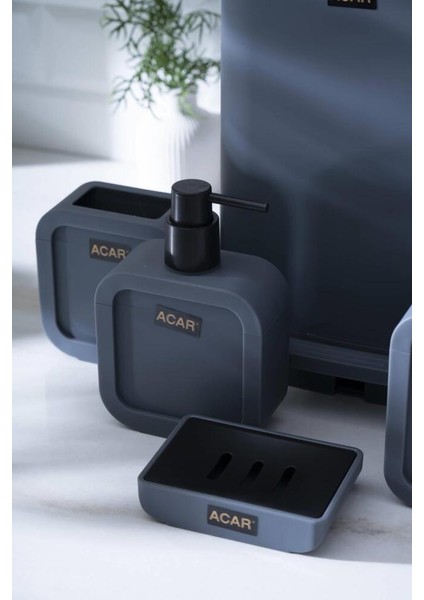 Astorıa Gri Kare 5 Parça Banyo Seti modelleri