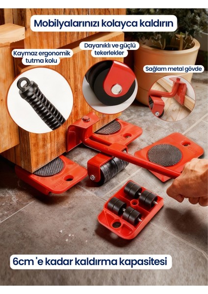 Dayanıklı Metal Gövdeli Mobilya Eşya Taşıma ve Kaldırma Seti 150 Kg'a Kadar modelleri