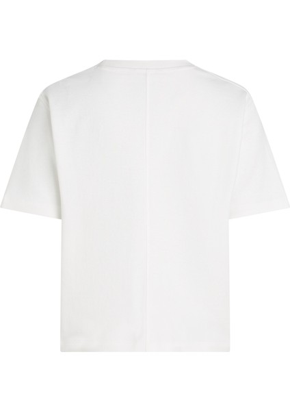 Modern Interlock Boxy Ss Tee Kadın Beyaz T-Shirt - WW0WW47458 modelleri