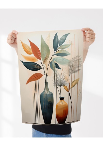 Rosa Art Çerçevesiz Poster Vazo ve Bitki Temalı Dijital Baskı Poster, Ev, Ofis, Salon Dekorasyo, Çerçeve Için Poster