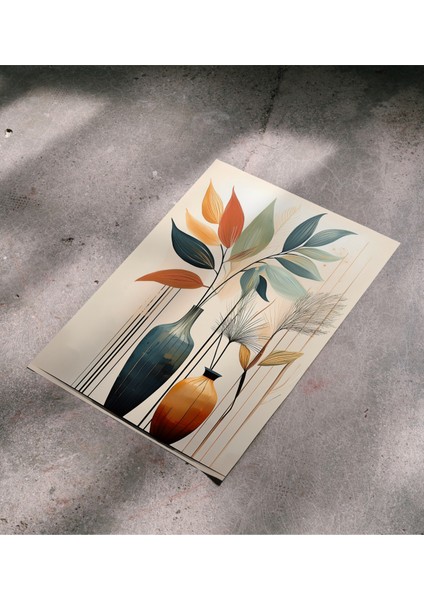 Rosa Art Çerçevesiz Poster Vazo ve Bitki Temalı Dijital Baskı Poster, Ev, Ofis, Salon Dekorasyo, Çerçeve Için Poster