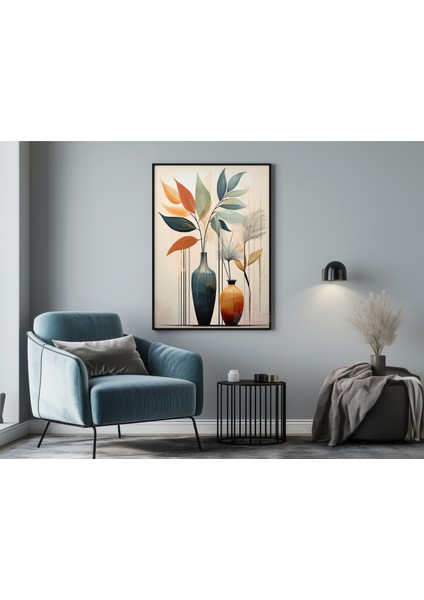 Rosa Art Çerçevesiz Poster Vazo ve Bitki Temalı Dijital Baskı Poster, Ev, Ofis, Salon Dekorasyo, Çerçeve Için Poster