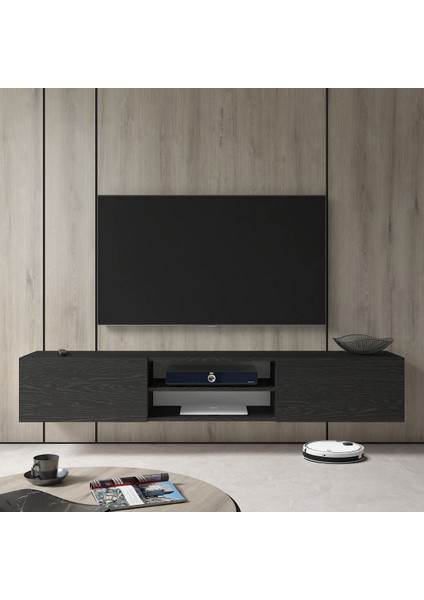 Hunerika Dinova 2 Kapaklı Tv Ünitesi-Wood Siyah-Minifiks Bağlantılı fiyatları
