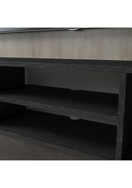 Hunerika Dinova 2 Kapaklı Tv Ünitesi-Wood Siyah-Minifiks Bağlantılı indirimleri