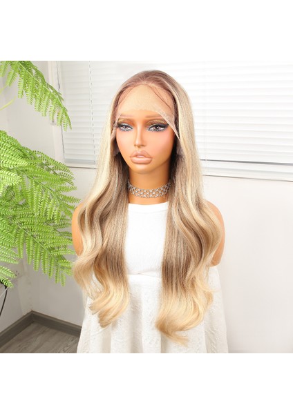 Kumral Platin Ombreli Fiber Sentetik Hafif Dalgalı Tül Peruk modelleri