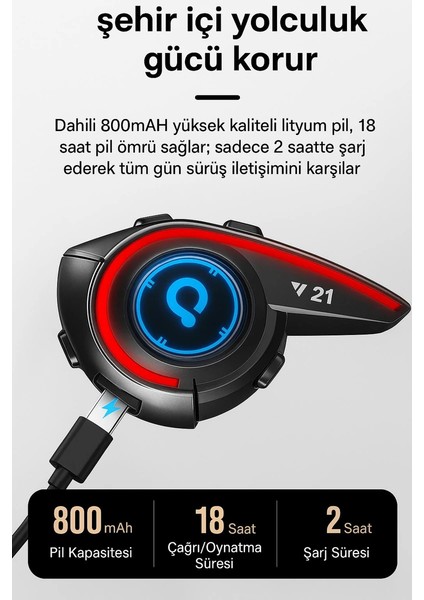 Y21 Bluetooth Motosiklet Kask Kulaklığı – Renkli LED Işıklı, Interkom Destekli, Yüksek Ses Kalites modelleri