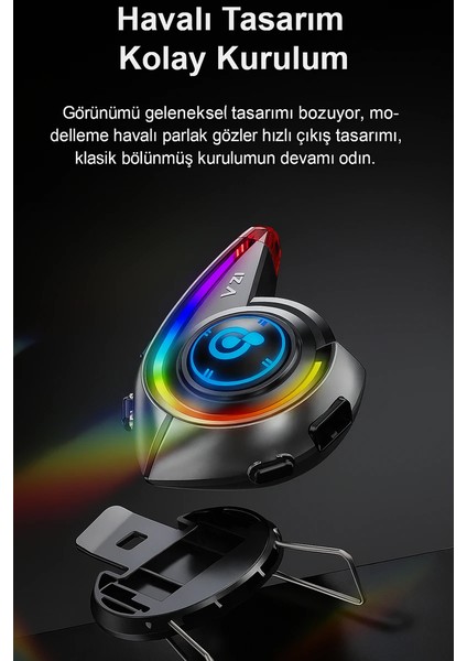 Y21 Bluetooth Motosiklet Kask Kulaklığı – Renkli LED Işıklı, Interkom Destekli, Yüksek Ses Kalites indirimleri