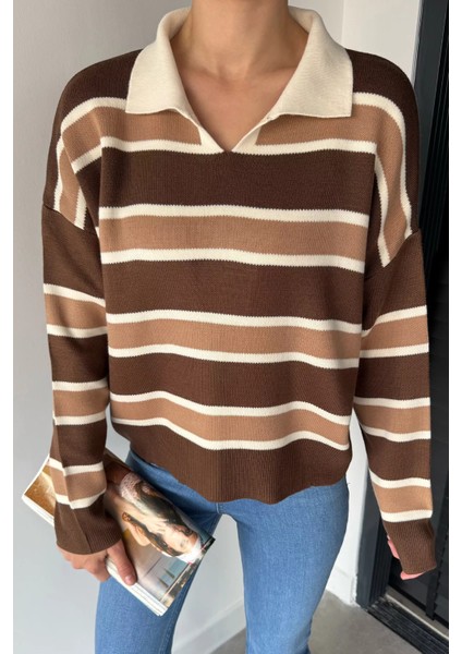 Kadın Çizgili Triko Kazak P-00019020 modelleri