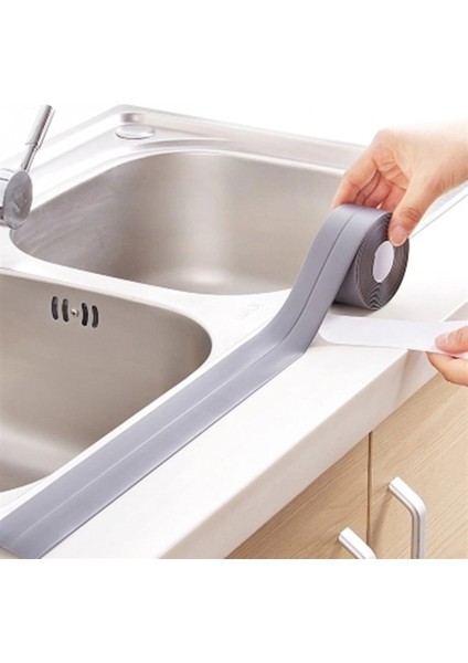 Gri Su Sızdırmaz Banyo Mutfak Lavabo Küvet Izolasyon Şerit Bant (K95)