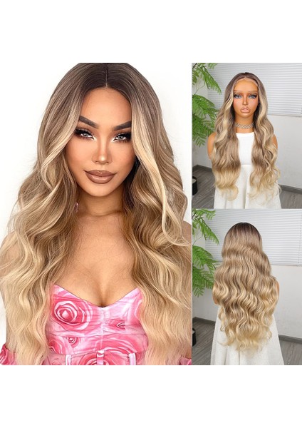 Kumral Balköpüğü Ombre ve Röfleli Tül Peruk