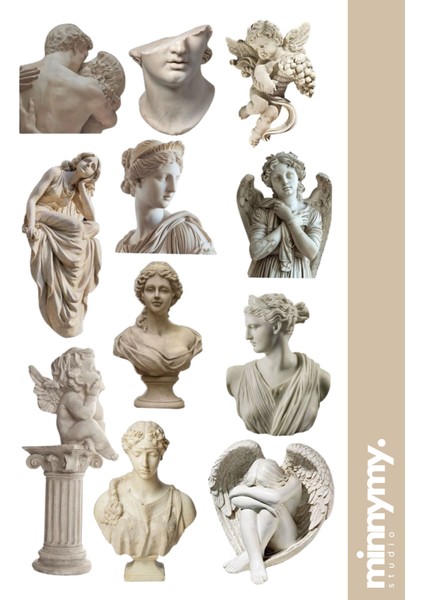 Scultpture Collection Sticker, Çıkartma, Ajanda, Günlük, Planlayıcı, Bullet Journal ,scrapbook