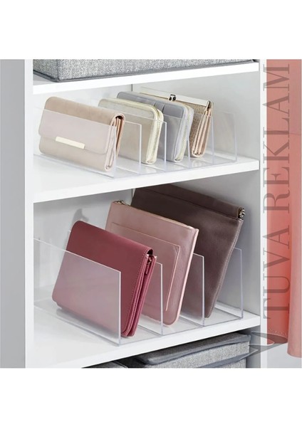 Şeffaf Pleksi 3 Bölme Cüzdanlık Çantalık Düzenleyici Organizer (Cüzdan Çanta Organizer)