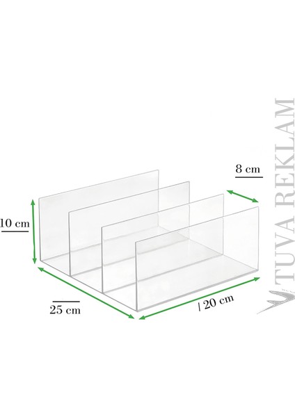 Şeffaf Pleksi 3 Bölme Cüzdanlık Çantalık Düzenleyici Organizer (Cüzdan Çanta Organizer)