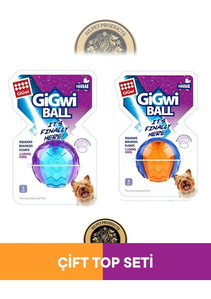 Ball Sert Top 5 cm Şeffaf-Turuncu Oyuncak 2'li Set