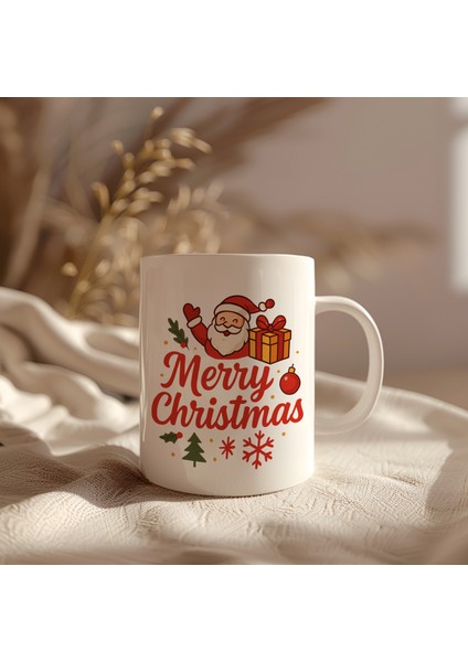 Yılbaşı Temalı Merry Christmas Baskılı Seramik Kupa Bardak 330 ml fiyatları