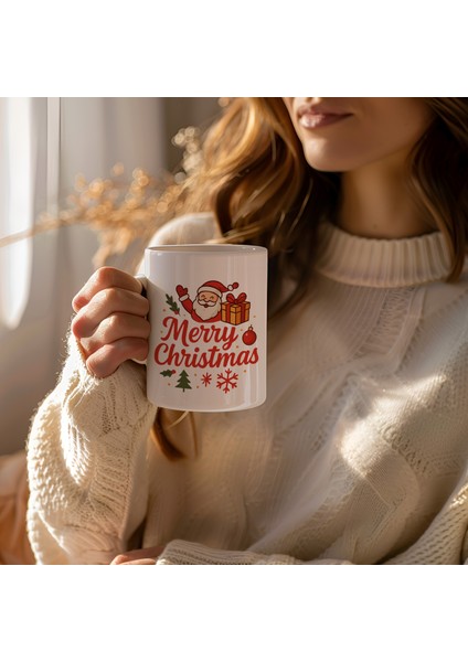 Yılbaşı Temalı Merry Christmas Baskılı Seramik Kupa Bardak 330 ml fırsatları