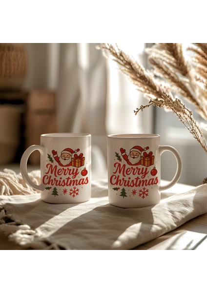 Yılbaşı Temalı Merry Christmas Baskılı Seramik Kupa Bardak 330 ml indirimleri