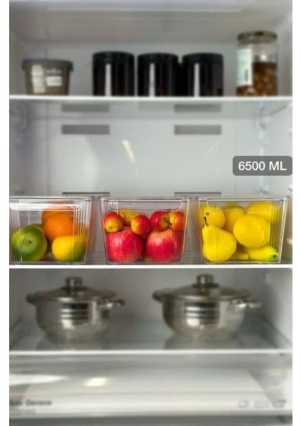 Kapaksız Şeffaf Buzdolabı Organizeri ve Saklama Kabı 6500ML