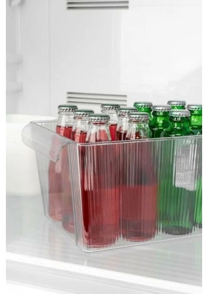 Kapaksız Şeffaf Buzdolabı Organizeri ve Saklama Kabı 6500ML modelleri