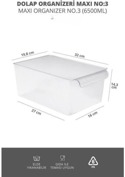 Kapaksız Şeffaf Buzdolabı Organizeri ve Saklama Kabı 6500ML indirimleri