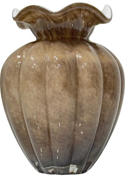 Kahve Cam Boğumlu Vazo Küçük