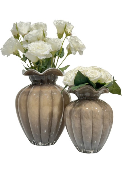 Kahve Cam Boğumlu Vazo Küçük fiyatları