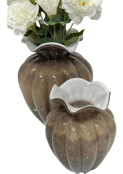 Kahve Cam Boğumlu Vazo Küçük modelleri