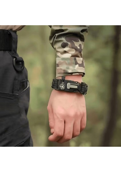 Alpera Camp - 5'i 1 Arada Çok Fonksiyonlu Outdoor Hayatta Kalma Bilekliği - Haki Yeşil Renk fiyatları