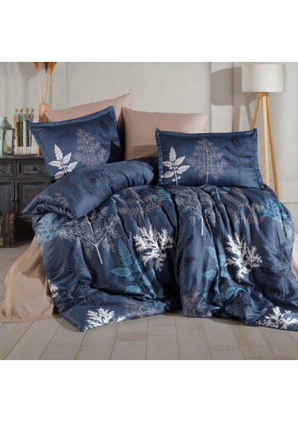 Saten Çift Kişilik Nev Takımı Dual Mavi