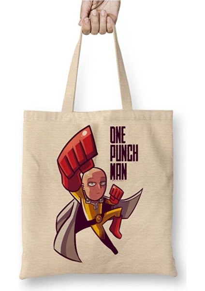 One Punch Man Bez Çanta Uzun Saplı Alışveriş Çantası Plaj Çantası