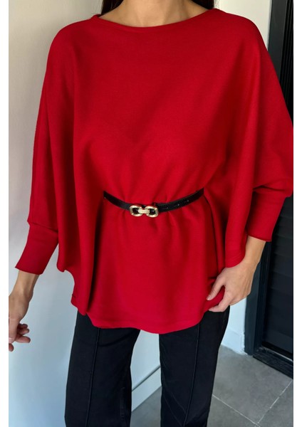 Kadın Kemerli Triko Panço P-00018998 modelleri