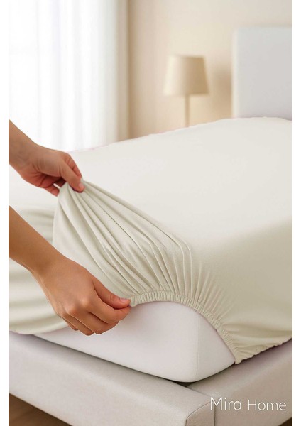 Tek Kişilik Düz Penye &AMP;#37;100 Pamuklu Lastikli Çarşaf 100X200 cm Newsheet Ekru fiyatları
